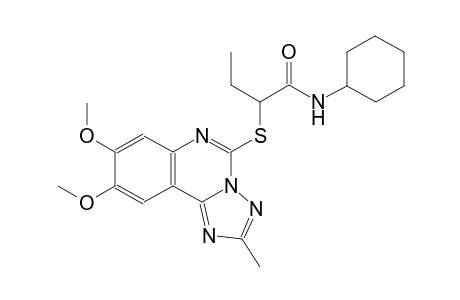 N-cyclohexyl-2-[(8,9-dimethoxy-2-methyl[1,2,4]triazolo[1,5-c]quinazolin-5-yl)sulfanyl]butanamide