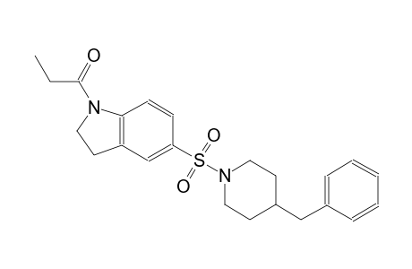5-[(4-benzyl-1-piperidinyl)sulfonyl]-1-propionylindoline