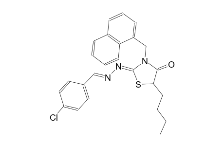 4-chlorobenzaldehyde [(2Z)-5-butyl-3-(1-naphthylmethyl)-4-oxo-1,3-thiazolidin-2-ylidene]hydrazone
