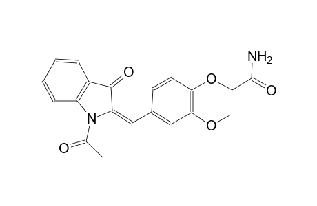 2-{4-[(E)-(1-acetyl-3-oxo-1,3-dihydro-2H-indol-2-ylidene)methyl]-2-methoxyphenoxy}acetamide