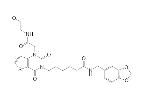 N-(1,3-benzodioxol-5-ylmethyl)-6-(1-{2-[(2-methoxyethyl)amino]-2-oxoethyl}-2,4-dioxo-1,4-dihydrothieno[3,2-d]pyrimidin-3(2H)-yl)hexanamide