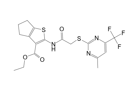 ethyl 2-[({[4-methyl-6-(trifluoromethyl)-2-pyrimidinyl]sulfanyl}acetyl)amino]-5,6-dihydro-4H-cyclopenta[b]thiophene-3-carboxylate