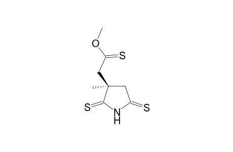 2-[(3R)-3-methyl-2,5-bis(sulfanylidene)-3-pyrrolidinyl]ethanethioic acid O-methyl ester