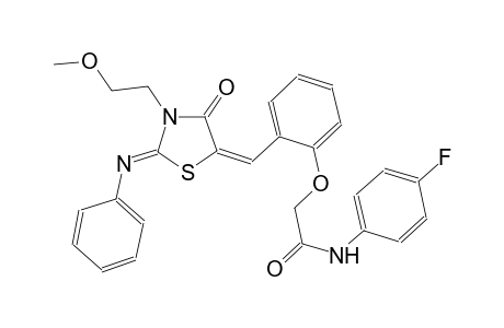 N-(4-fluorophenyl)-2-(2-{(E)-[(2Z)-3-(2-methoxyethyl)-4-oxo-2-(phenylimino)-1,3-thiazolidin-5-ylidene]methyl}phenoxy)acetamide