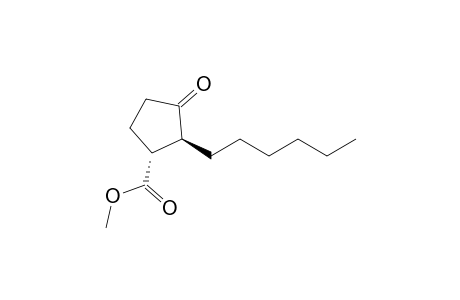 Methyl 2-hexyl-3-oxocyclopentanecarboxylate <trans->