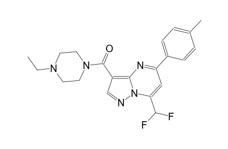 7-(difluoromethyl)-3-[(4-ethyl-1-piperazinyl)carbonyl]-5-(4-methylphenyl)pyrazolo[1,5-a]pyrimidine
