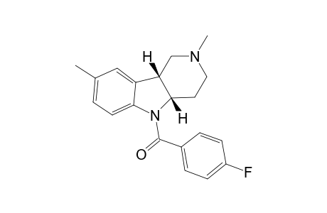 Pyrido[4,3-b]indole, 1,2,3,4,4a,9b-hexahydro-5-(4-fluorobenzoyl)-2,8-dimethyl-