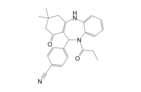 4-(3,3-dimethyl-1-oxo-10-propionyl-2,3,4,5,10,11-hexahydro-1H-dibenzo[b,e][1,4]diazepin-11-yl)benzonitrile