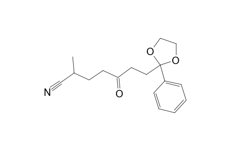 1,3-Dioxolane-2-heptanenitrile, .alpha.-methyl-.delta.-oxo-2-phenyl-