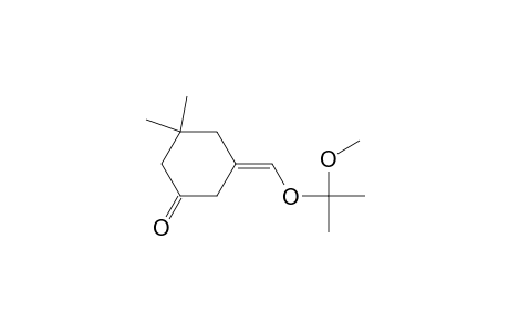 Cyclohexanone, 5-[(1-methoxy-1-methylethoxy)methylene]-3,3-dimethyl-, (E)-