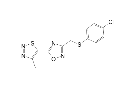 3-{[(p-chlorophenyl)thio]methyl}-5-(4-methyl-1,2,3-thiadiazol-5-yl)-1,2,4-oxadiazole