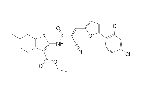 ethyl 2-({(2E)-2-cyano-3-[5-(2,4-dichlorophenyl)-2-furyl]-2-propenoyl}amino)-6-methyl-4,5,6,7-tetrahydro-1-benzothiophene-3-carboxylate