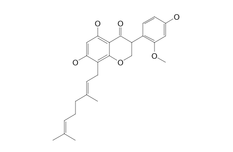TETRAPTEROL_C;8-GERANYL-5,7,4'-TRIHYDROXY-2'-METHOXYISOFLAVANONE;KENUSANONE_H-2'-METHYLETHER