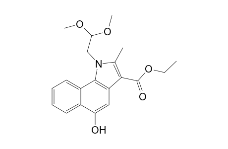 1H-Benz[g]indole-3-carboxylic acid, 1-(2,2-dimethoxyethyl)-5-hydroxy-2-methyl-, ethyl ester