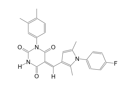 (5Z)-1-(3,4-dimethylphenyl)-5-{[1-(4-fluorophenyl)-2,5-dimethyl-1H-pyrrol-3-yl]methylene}-2,4,6(1H,3H,5H)-pyrimidinetrione