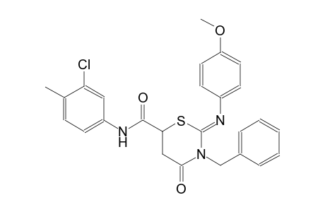 (2Z)-3-benzyl-N-(3-chloro-4-methylphenyl)-2-[(4-methoxyphenyl)imino]-4-oxotetrahydro-2H-1,3-thiazine-6-carboxamide