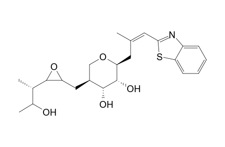 2H-Pyran-3,4-diol, 2-[3-(2-benzothiazolyl)-2-methyl-2-propenyl]tetrahydro-5-[[3-(2-hydroxy-1-methylpropyl)oxiranyl]methyl]-, [2S-[2.alpha.(Z),3.beta.,4.beta.,5.alpha.[2R*,3R*(1R*,2R*)]]]-