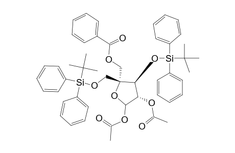 1,2-DI-O-ACETYL-4-C-(BENZOYLOXYMETHYL)-3,5-DI-O-(TERT.-BUTYLDIPHENYLSILYL)-D-XYLOFURANOSIDE;MAJOR-ISOMER