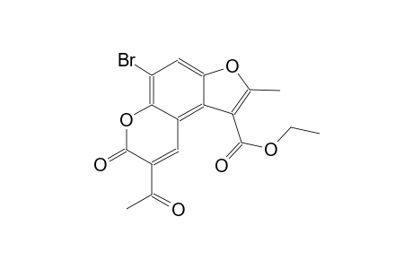 7H-furo[3,2-f][1]benzopyran-1-carboxylic acid, 8-acetyl-5-bromo-2-methyl-7-oxo-, ethyl ester