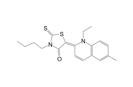 4-thiazolidinone, 3-butyl-5-(1-ethyl-6-methyl-2(1H)-quinolinylidene)-2-thioxo-, (5Z)-