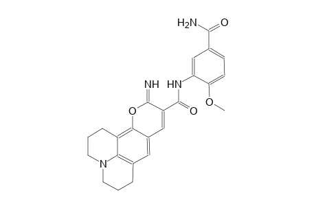 1H,5H,11H-[1]benzopyrano[6,7,8-ij]quinolizine-10-carboxamide, N-[5-(aminocarbonyl)-2-methoxyphenyl]-2,3,6,7-tetrahydro-11-imino-