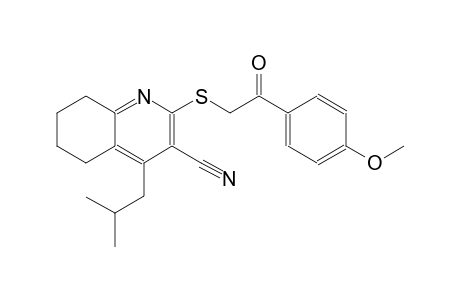 3-quinolinecarbonitrile, 5,6,7,8-tetrahydro-2-[[2-(4-methoxyphenyl)-2-oxoethyl]thio]-4-(2-methylpropyl)-