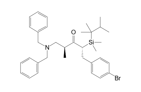 (-)-(2S,4R)-1-(4-Bromophenyl)-5-(dibenzylamino)-2-[1,1-dimethyl-1-(1,1,2-trimethylpropyl)silyl]-4-methylpentan-3-one