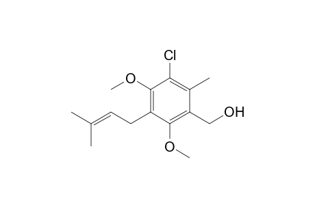3-Chloro-4,6-dimethoxy-2-methyl-5-(3-methyl-2-butenyl)benzyl alcohol