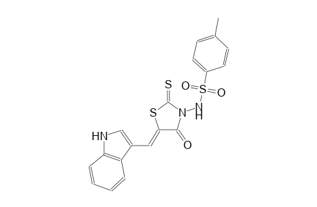 N-[(5Z)-5-(1H-indol-3-ylmethylene)-4-oxo-2-thioxo-1,3-thiazolidin-3-yl]-4-methylbenzenesulfonamide