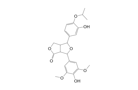 6-(3-Hydroxy-4-isopropyloxyphenyl)-8-(4-hydroxy-3,5-dimethoxyphenyl)-3,7-dioxabicyclo[3.3.0]octan-2-one