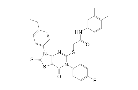 acetamide, N-(3,4-dimethylphenyl)-2-[[3-(4-ethylphenyl)-6-(4-fluorophenyl)-2,3,6,7-tetrahydro-7-oxo-2-thioxothiazolo[4,5-d]pyrimidin-5-yl]thio]-