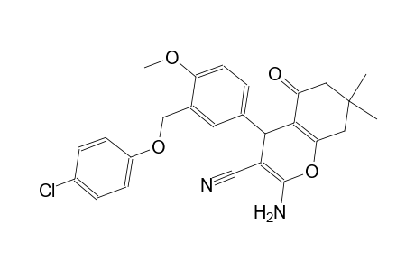 2-amino-4-{3-[(4-chlorophenoxy)methyl]-4-methoxyphenyl}-7,7-dimethyl-5-oxo-5,6,7,8-tetrahydro-4H-chromene-3-carbonitrile