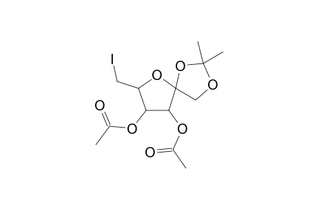 3,4-O-Acetyl-6-deoxy-6-iodo-1,2-O-isopropylidene-.beta.,D-fructofuranose