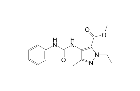 1-ethyl-3-methyl-4-(3-phenylureido)pyrazole-5-carboxylic acid, methyl ester