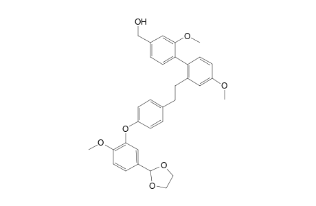 {4-[2'-[4"-{5"'-(1,3-Dioxolan-2-yl)-2'''-methoxyphenoxy]phenetyl}-4'-methoxyphenyl}]-3-methoxypheny}-methanol