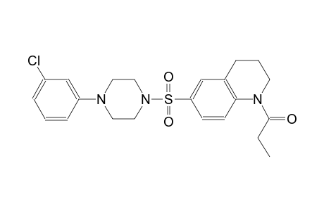 quinoline, 6-[[4-(3-chlorophenyl)-1-piperazinyl]sulfonyl]-1,2,3,4-tetrahydro-1-(1-oxopropyl)-