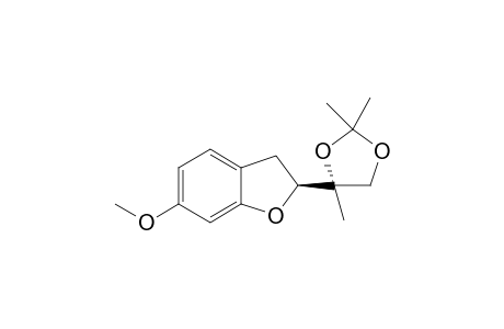 (2S*,1' S*)-6-Methoxy-2-[5'-methyl-2',2'-dimethyl-1',3'-dioxacyclpent-5'-yl]-2,3-dihydrobenzofuran