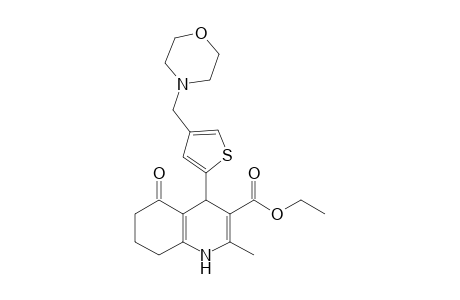 3-Quinolinecarboxylic acid, 1,4,5,6,7,8-hexahydro-2-methyl-4-[4-(4-morpholinylmethyl)-2-thienyl]-5-oxo-, ethyl ester
