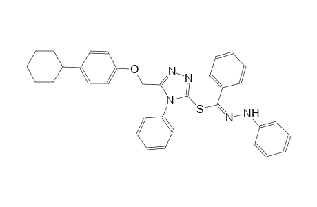5-[(4-cyclohexylphenoxy)methyl]-4-phenyl-4H-1,2,4-triazol-3-yl N-phenylbenzenecarbohydrazonothioate