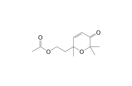 2-(2,6,6-trimethyl-5-oxidanylidene-pyran-2-yl)ethyl ethanoate