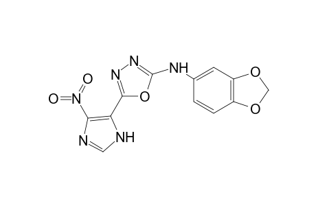 1,3,4-Oxadiazol-2-amine, N-(1,3-benzodioxol-5-yl)-5-(4-nitro-1H-imidazol-5-yl)-