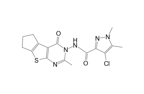 4-chloro-1,5-dimethyl-N-(2-methyl-4-oxo-6,7-dihydro-4H-cyclopenta[4,5]thieno[2,3-d]pyrimidin-3(5H)-yl)-1H-pyrazole-3-carboxamide
