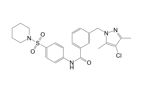 3-[(4-chloro-3,5-dimethyl-1H-pyrazol-1-yl)methyl]-N-[4-(1-piperidinylsulfonyl)phenyl]benzamide