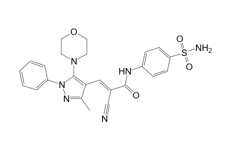 (E)-2-cyano-3-(3-methyl-5-morpholino-1-phenyl-1H-pyrazol-4-yl)-N-[4-(aminosulfonyl)phenyl]acrylamide