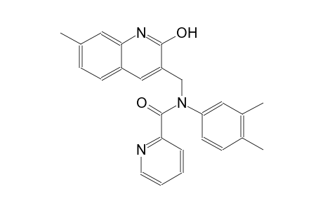 N-(3,4-dimethylphenyl)-N-[(2-hydroxy-7-methyl-3-quinolinyl)methyl]-2-pyridinecarboxamide