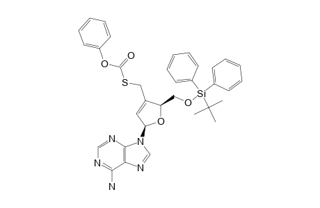 9-[5-O-TBDPS-2,3-DIDEPOXY-3-(PHENOXYCARBONYLTHIO)-METHYL-BETA-D-GLYCERO-PENT-2-ENOFURANOSYL]-ADENINE