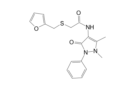 Acetamide, N-(2,3-dihydro-1,5-dimethyl-3-oxo-2-phenyl-1H-pyrazol-4-yl)-2-[(2-furanylmethyl)thio]-