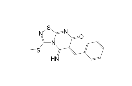 (6Z)-6-benzylidene-5-imino-3-(methylsulfanyl)-5,6-dihydro-7H-[1,2,4]thiadiazolo[4,5-a]pyrimidin-7-one
