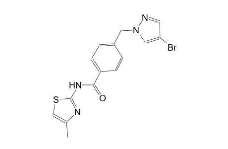 4-[(4-bromo-1H-pyrazol-1-yl)methyl]-N-(4-methyl-1,3-thiazol-2-yl)benzamide