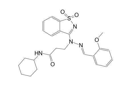 propanamide, N-cyclohexyl-3-[(2E)-1-(1,1-dioxido-1,2-benzisothiazol-3-yl)-2-[(2-methoxyphenyl)methylene]hydrazino]-